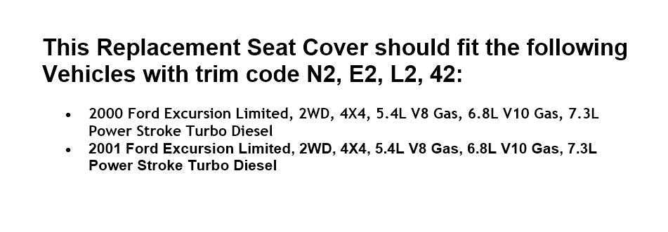 2000-2001 Ford Excursion Seat Cover in Gray: Choose From Variation