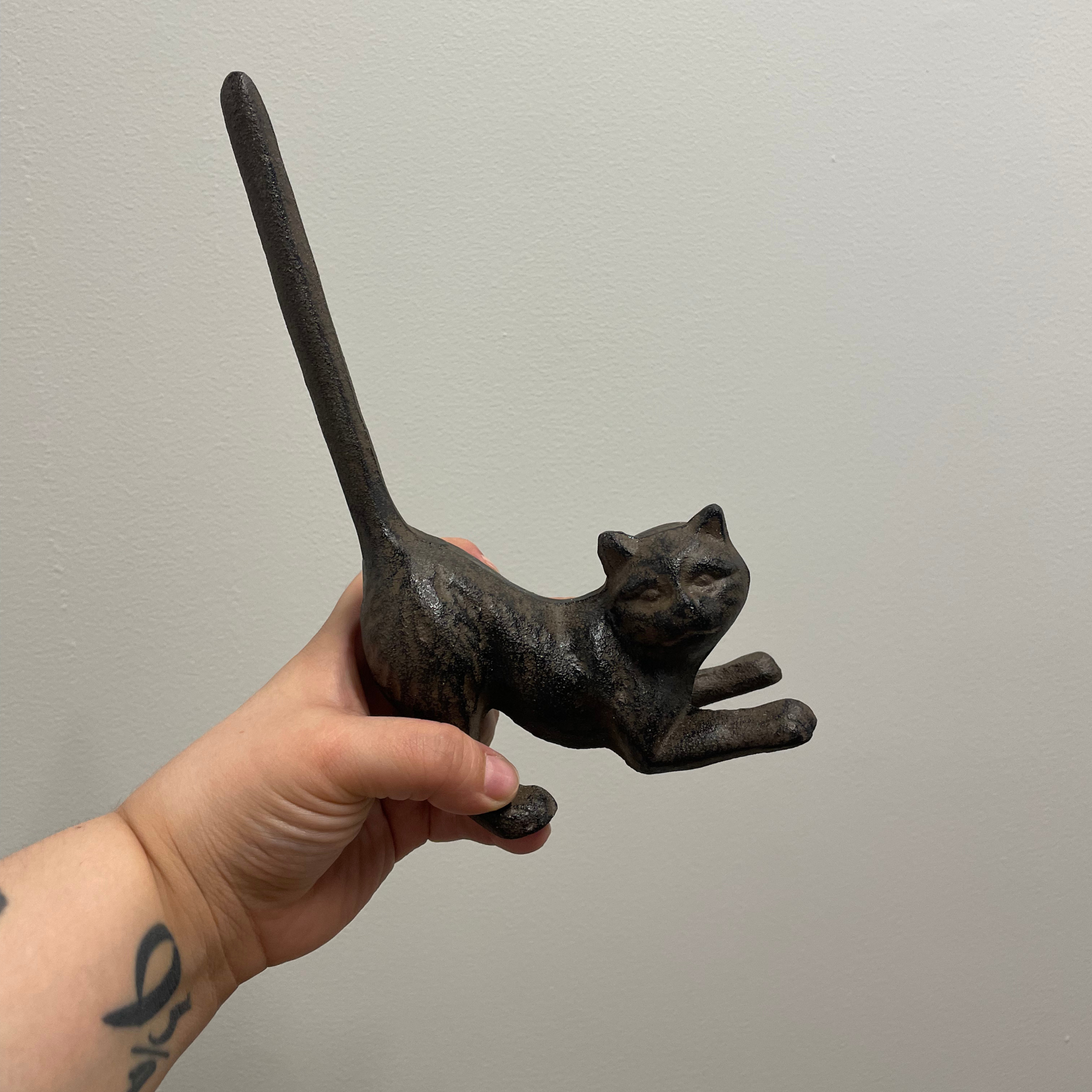 Cat Butt Cast Iron Tissue Holder | 9.5" Tall | Real Cast Iron, Virtually Indestructible