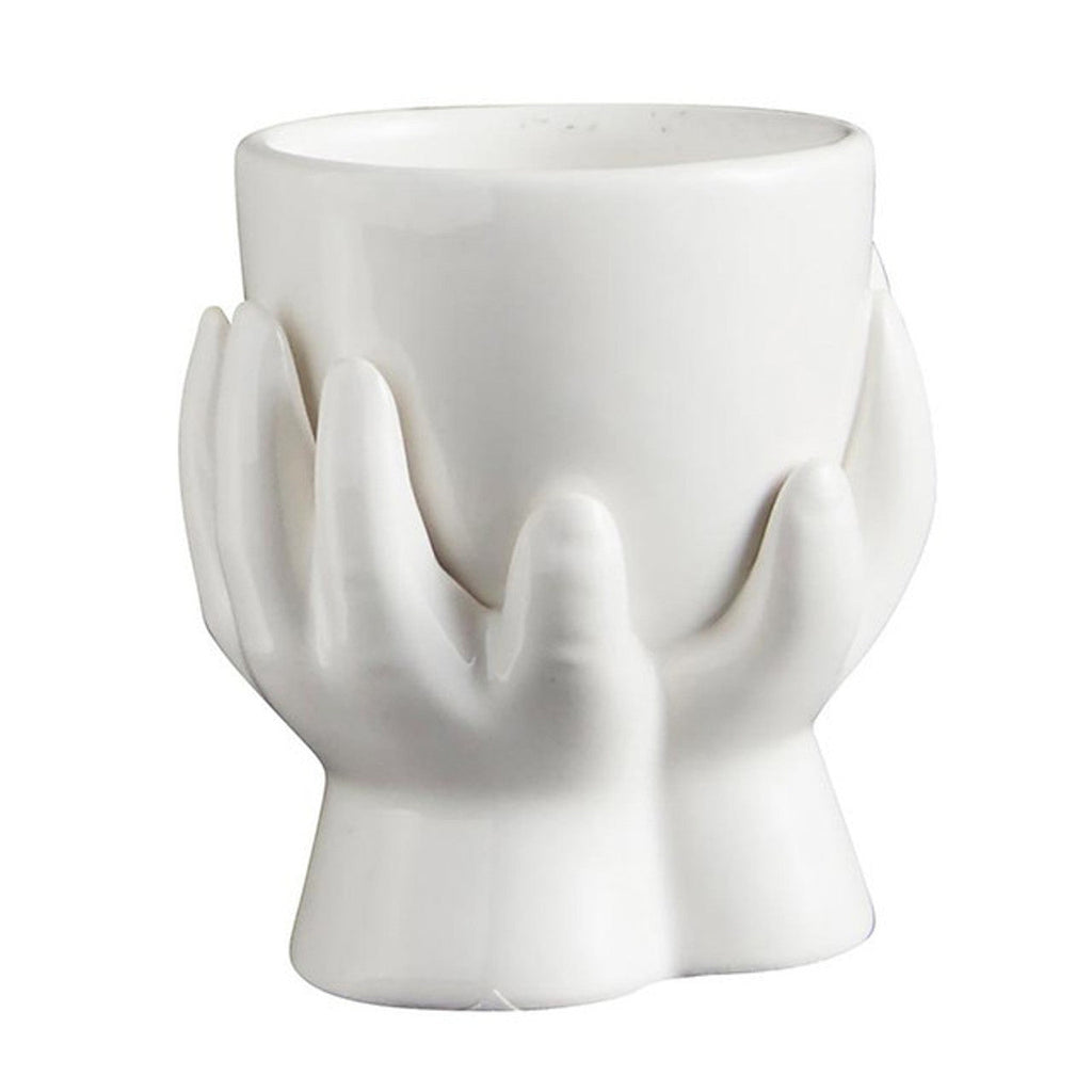 Ceramic Hands Mini Planter | Decorative Mini Aesthetic Plant Pot for Succulents & Flowers