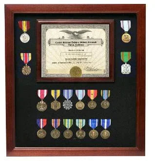 Military Discharge Certificate Frames - cherry finish