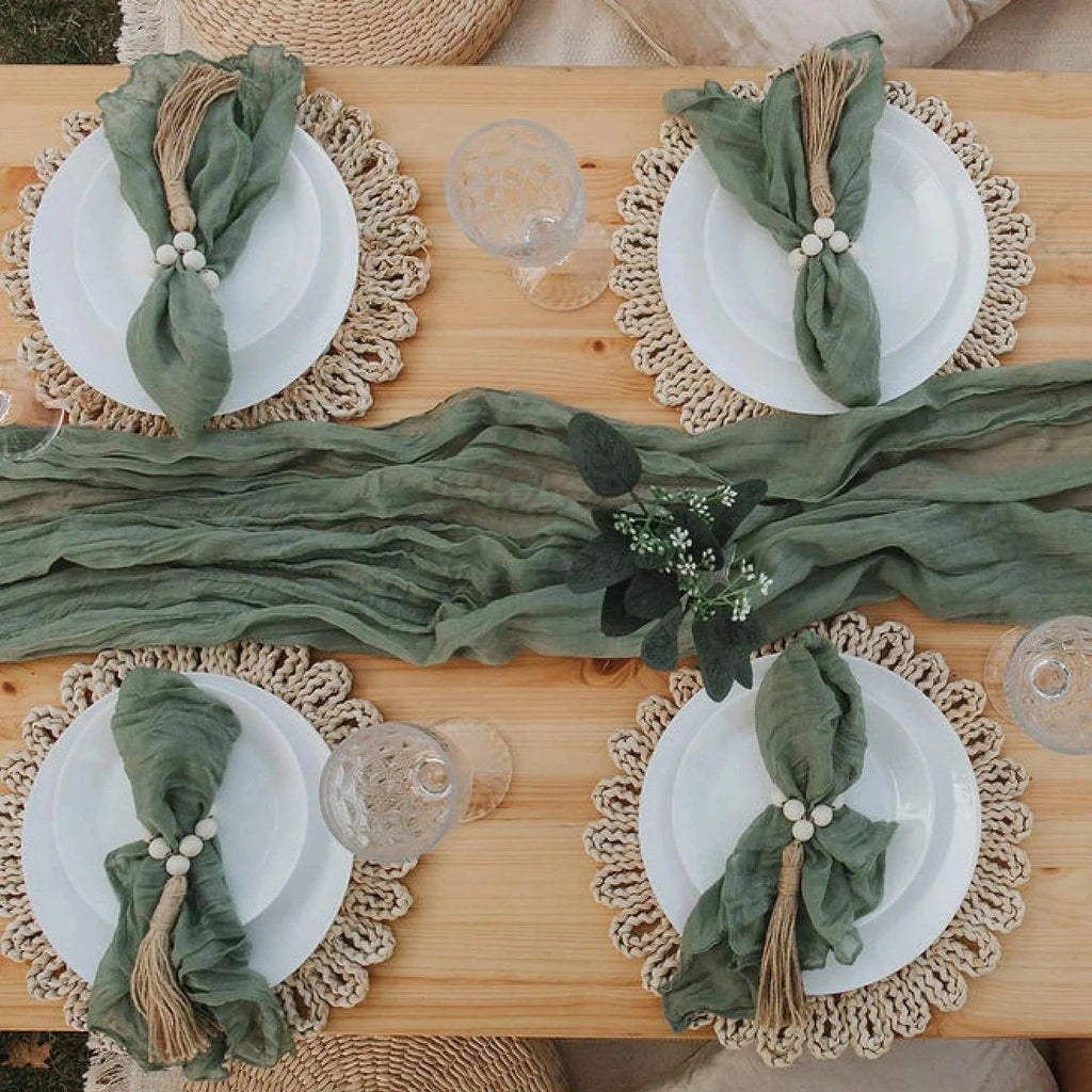 Cheesecloth Table Runner - Gauze Wedding Decor 35 x 157 Inch