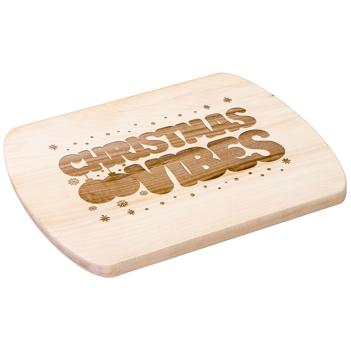 Christmas Vibes with Ornaments Hardwood Cutting Board