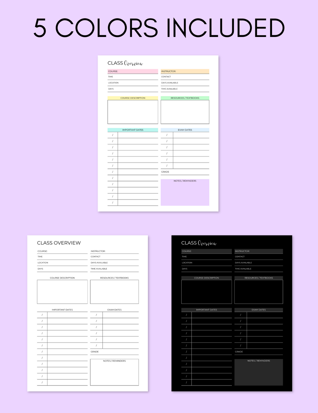 Class Overview