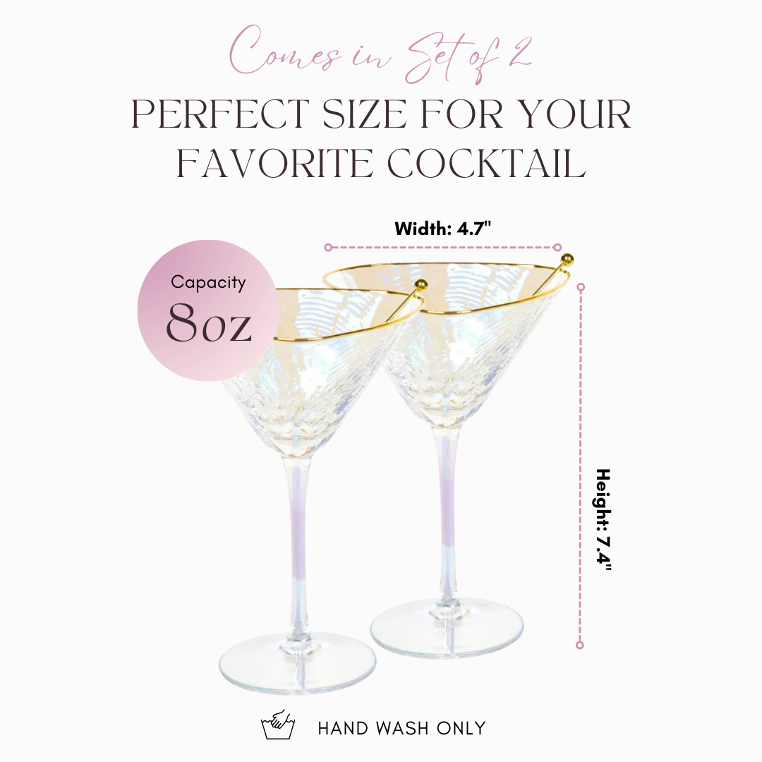 Iridescent Hammered Cocktail Glasses
