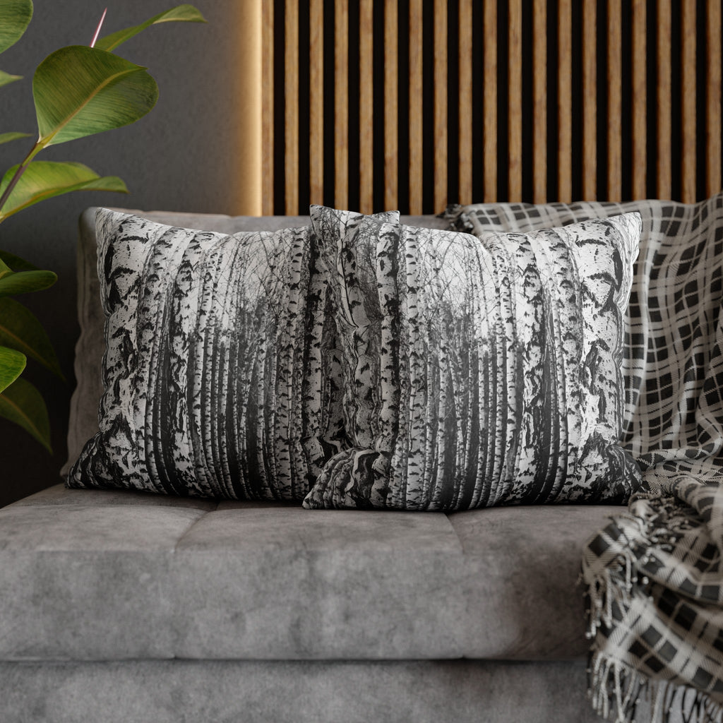 "Birch Trees in Winter" Throw Pillow