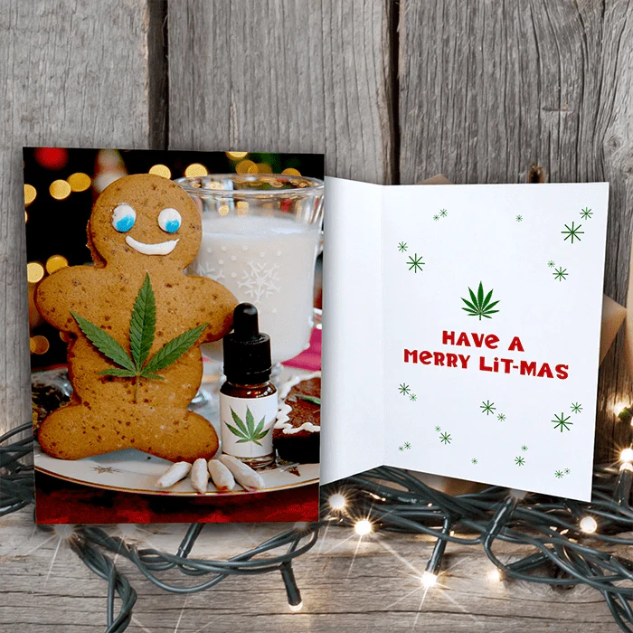 Gingerbread Man Edible Merry Litmas Christmas Greeting Cards (1, 10, 30, and 50pcs)