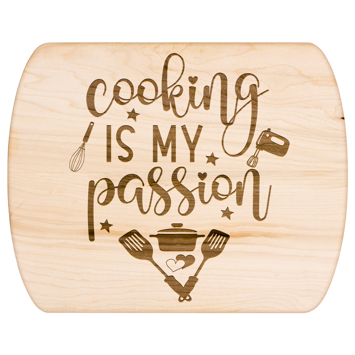 Cooking is My Passion Hardwood Cutting Board