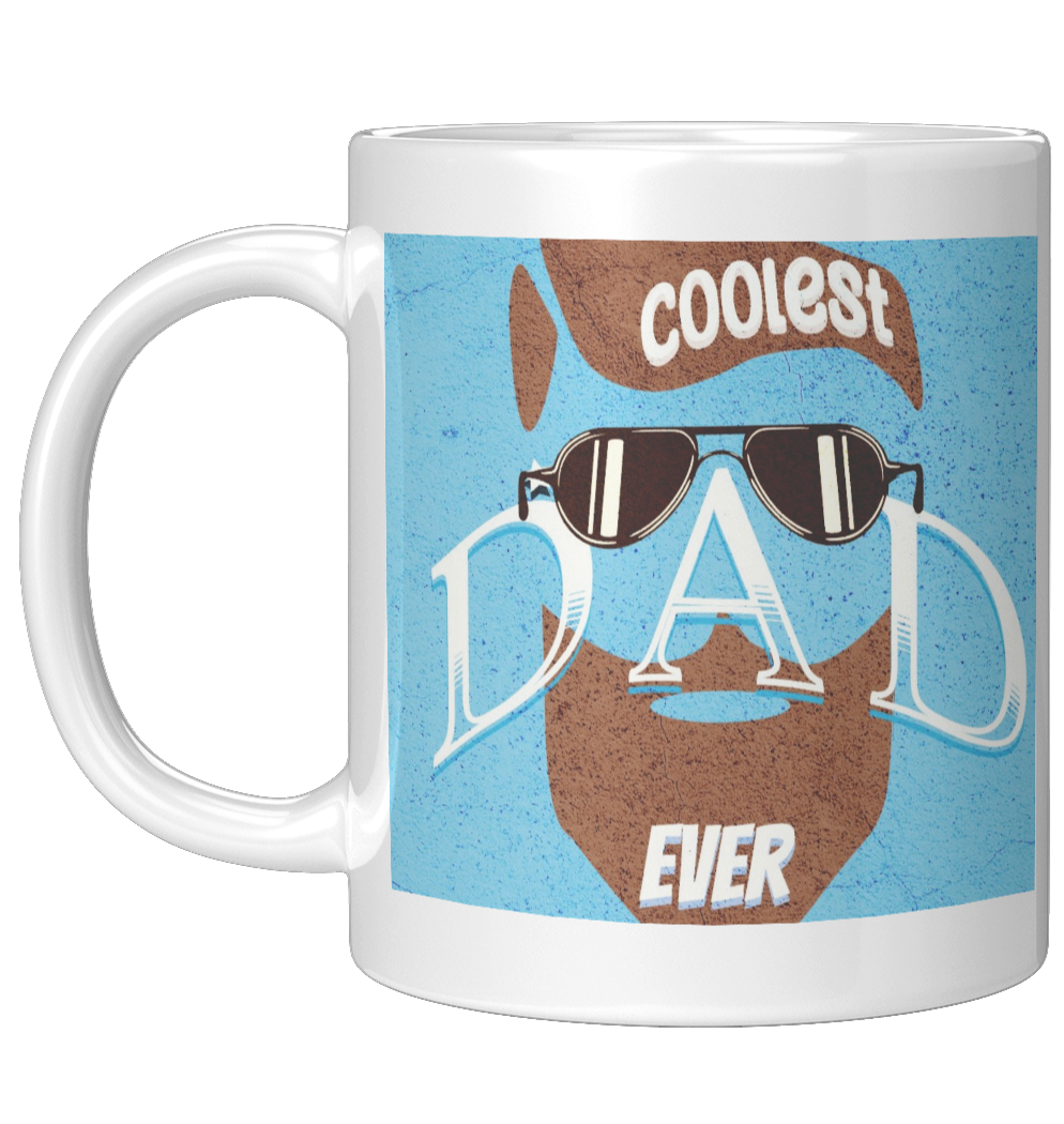Coolest Dad Ever with Sunglasses and Beard 11oz Mug