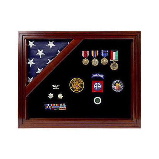 Flag Display Case American Flag Box Burial Flag Case. - Corner flag case