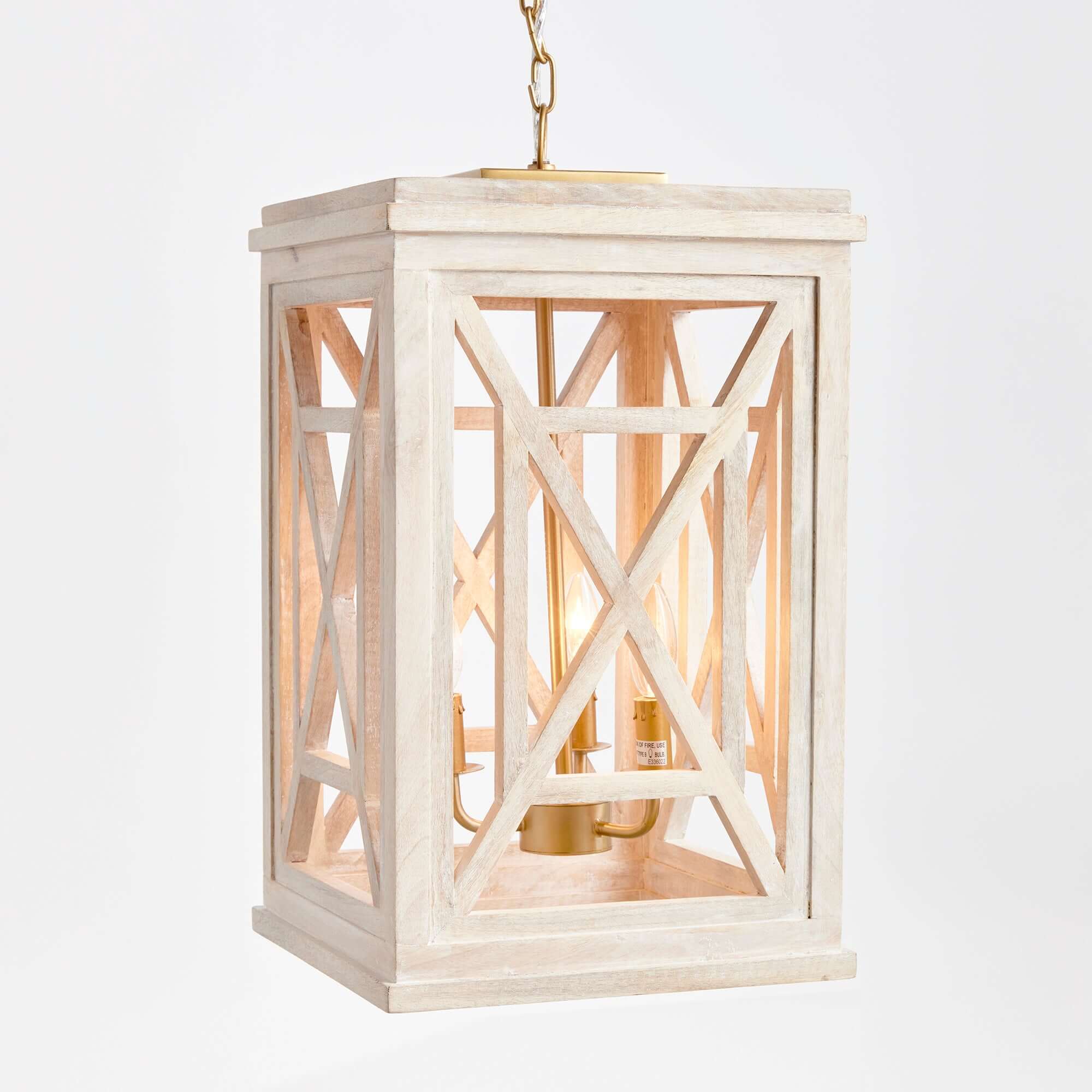 Cottagecore Chandelier Pendant Light in Whitewashed Finish