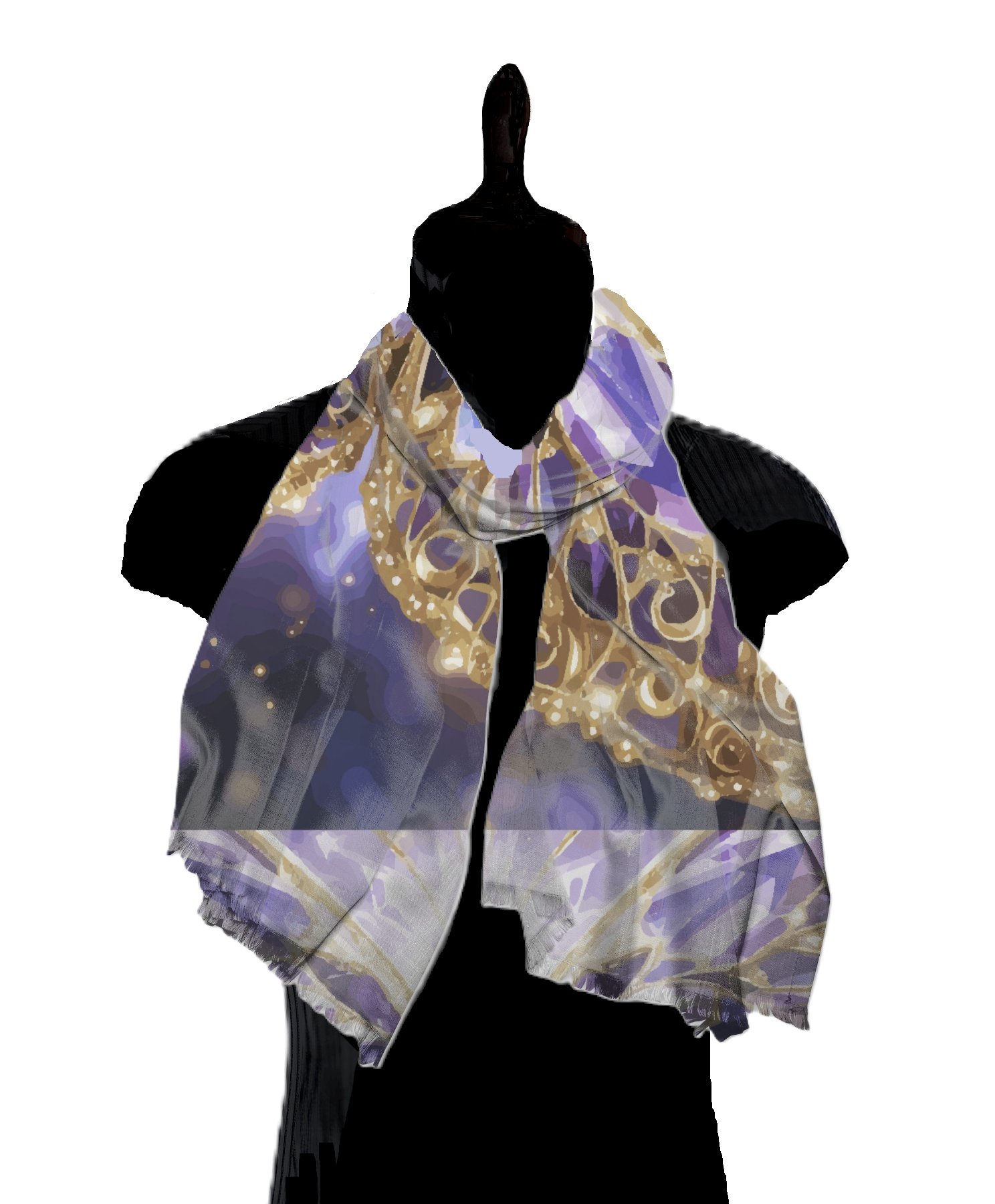 Purple Crystal Butterfly Pashmina Scarf