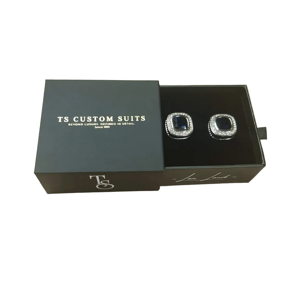 The Sapphire Sovereign Crystal Halo Cufflinks