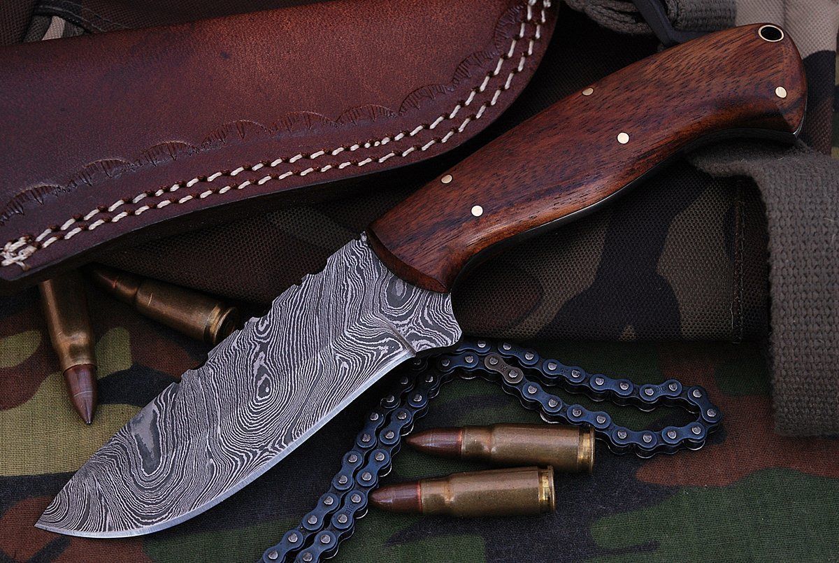Damascus Hunting Skinning Knife