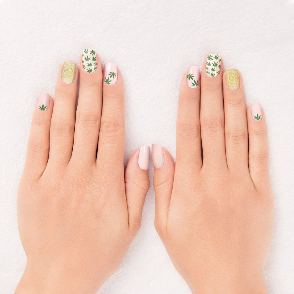 Cute Cannabis Nail Wrap Kit | Nail Care Arts Tools Accessories | On-the-go Travel Kit