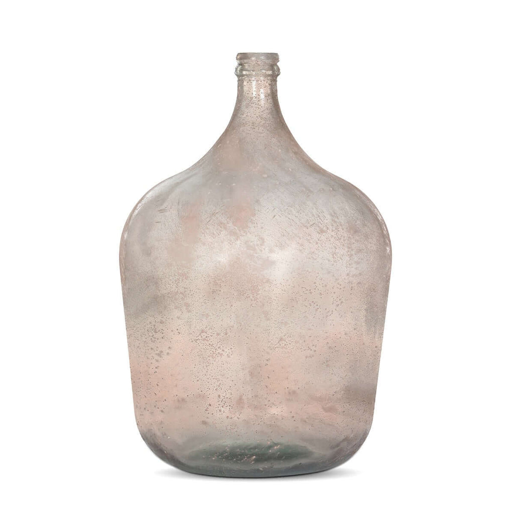 Vintage Demijohn Glass Bottle Vase in Antique Green