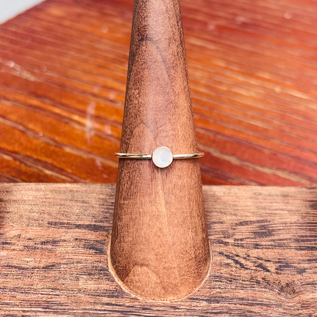 14K Gold Filled RAINBOW MOONSTONE GEMSTONE RING