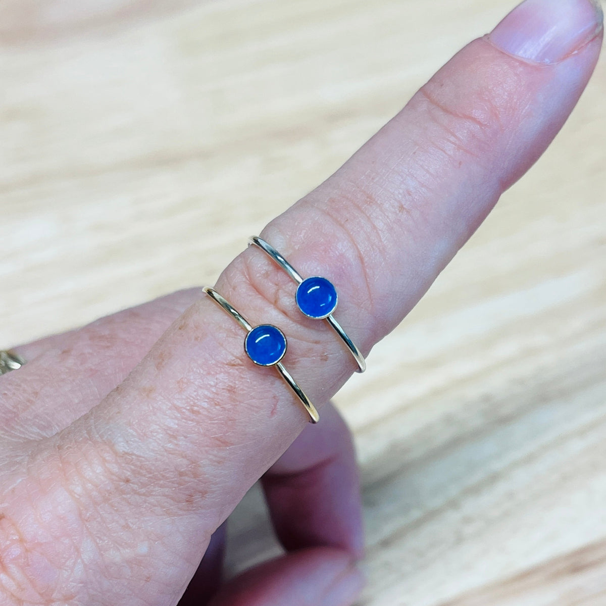 14K Gold Filled COBALT QUARTZ GEMSTONE RING