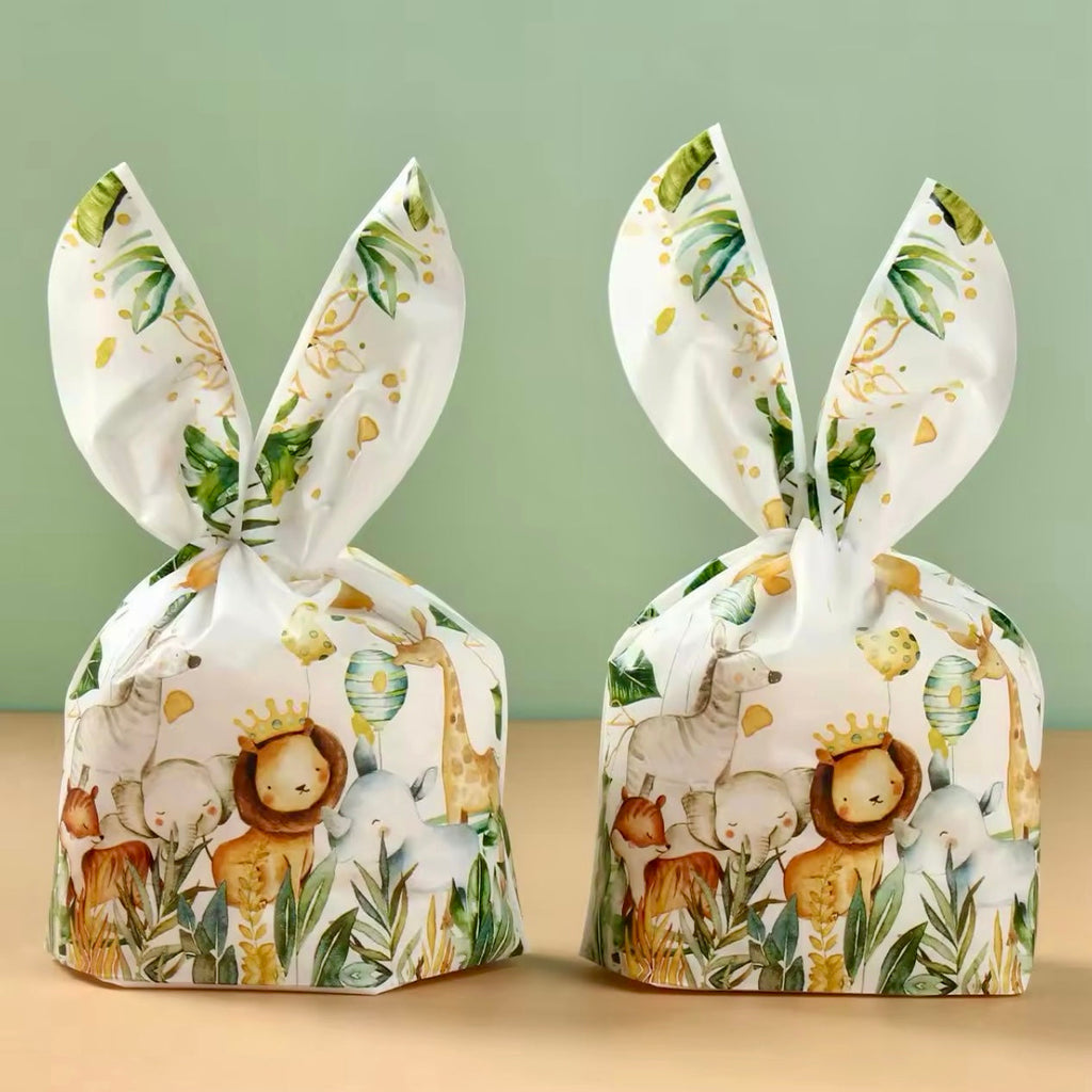 Kids Birthday Goodie Bags - Jungle Animal Gift Wraps 10-Pack