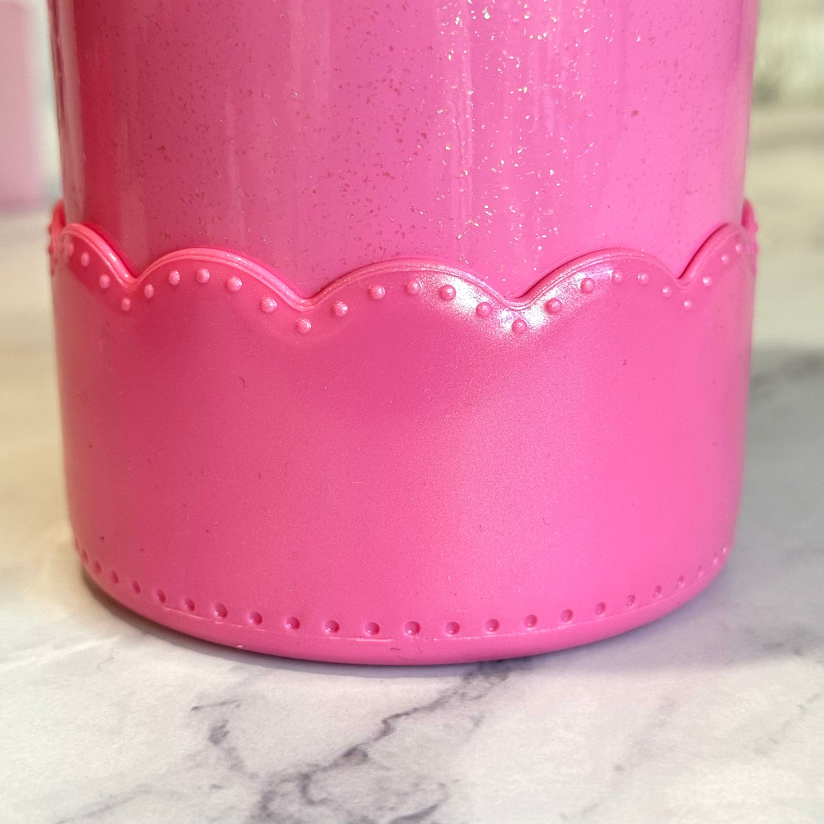 Glinda Pink Shimmer Scallop  Boot