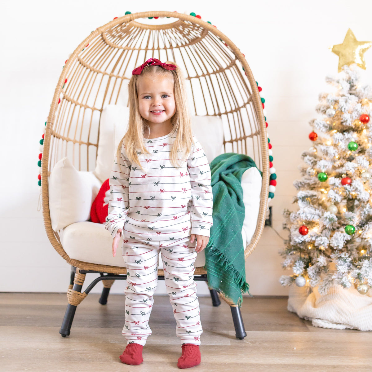 Tied with a Bow Christmas Organic Cotton Set