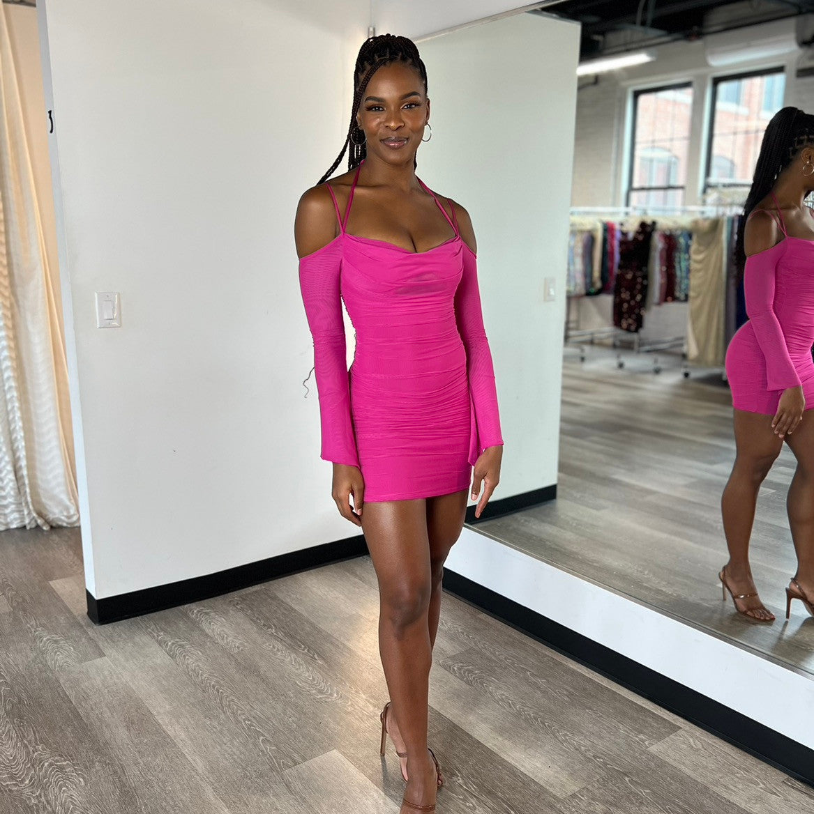 Zoe Mini Dress - Hot Pink