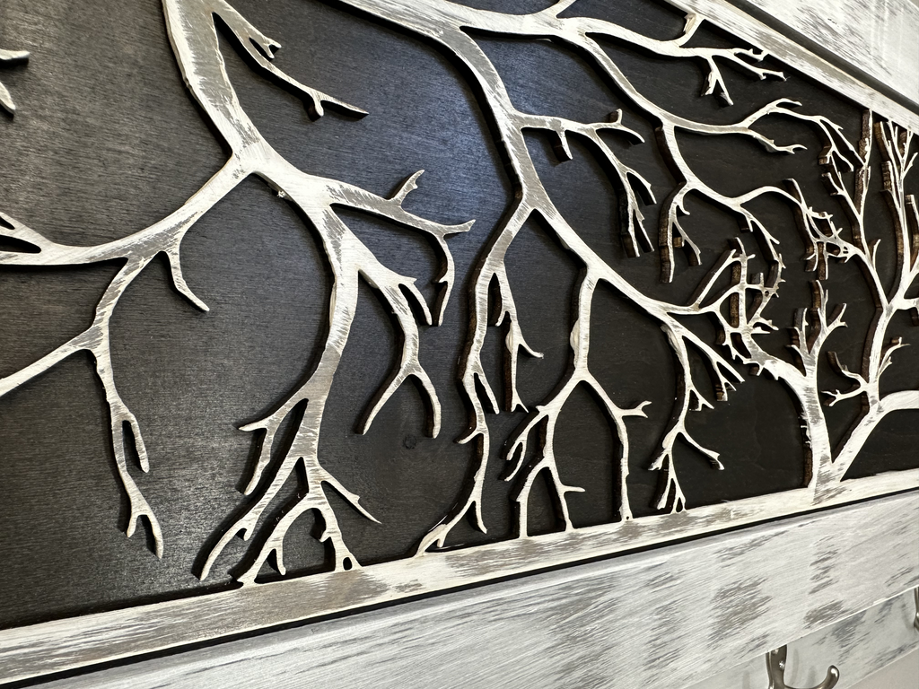 Coat Rack Hidden Gun Storage - Winter Tree