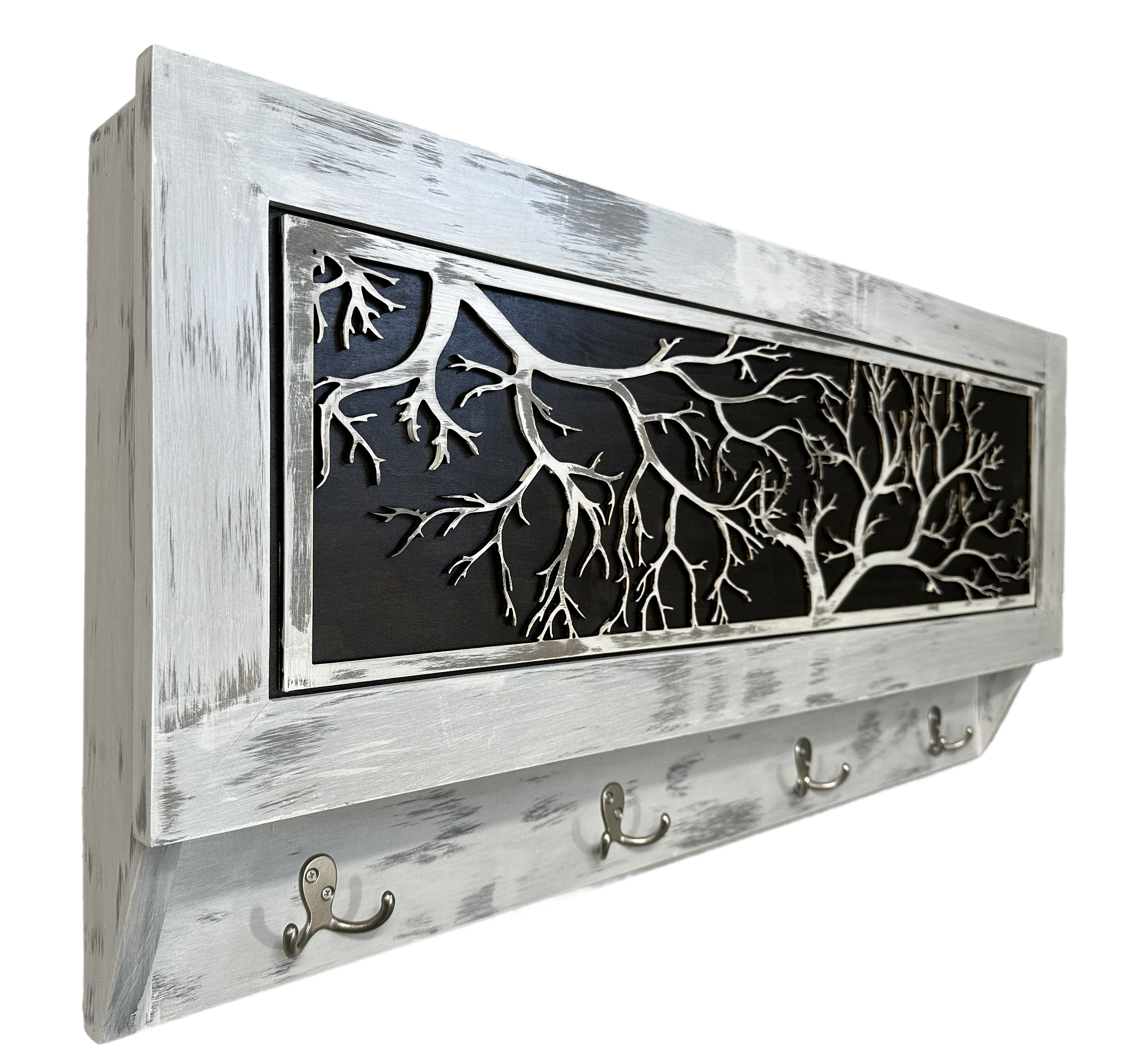 Coat Rack Hidden Gun Storage - Winter Tree