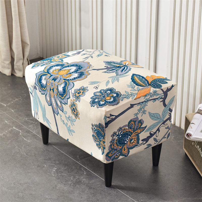 Stretch Spandex Nordic Floral Removable Wing Chair Cover, Relaxing Seat Covers Slipcovers for Armchairs