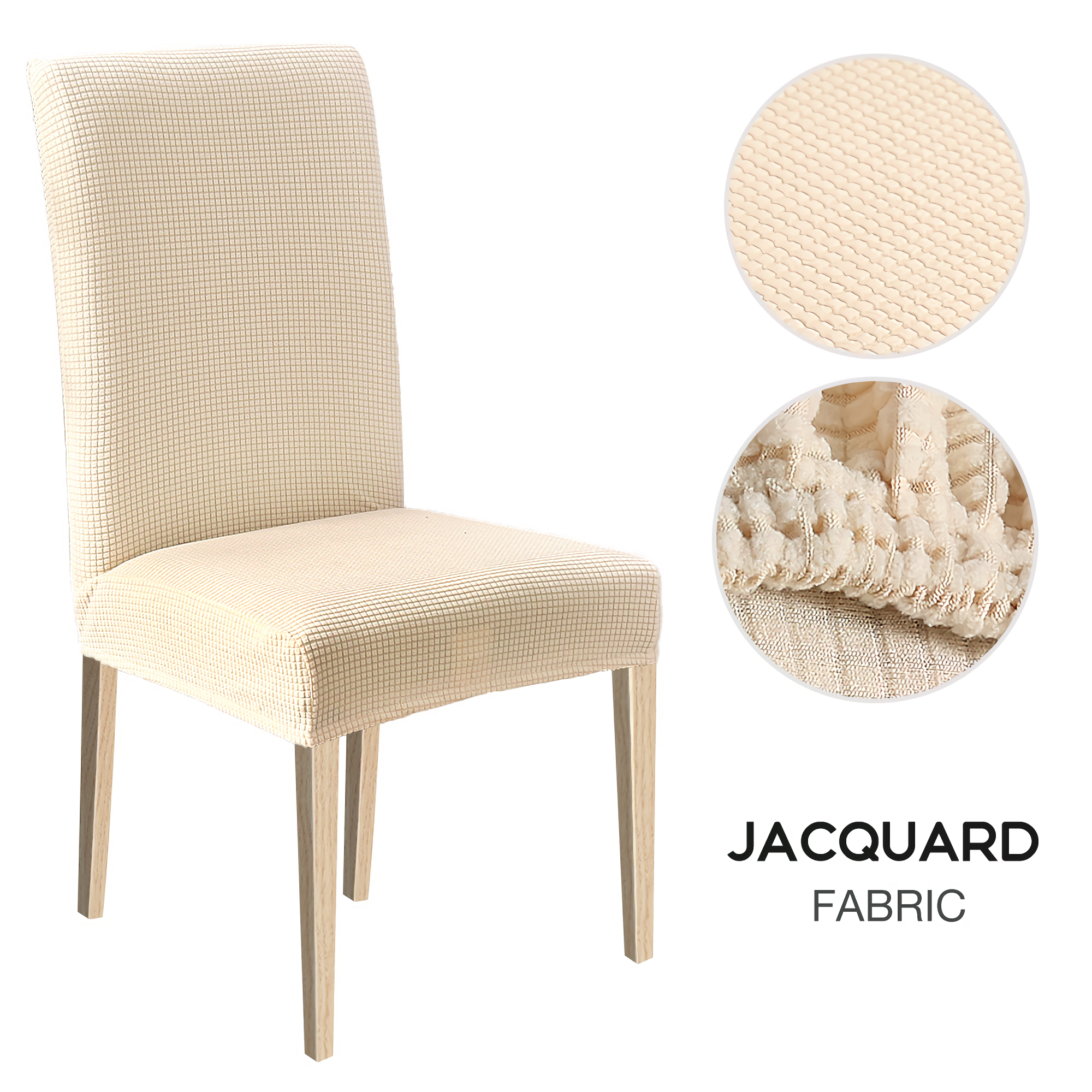 High Stretch Dining Chair Cover, 1/2/4/6pcs Jacquard Spandex Slipcover
