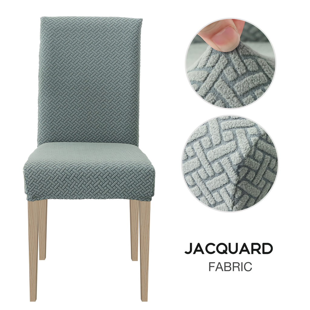 High Stretch Dining Chair Cover, 1/2/4/6pcs Jacquard Spandex Slipcover