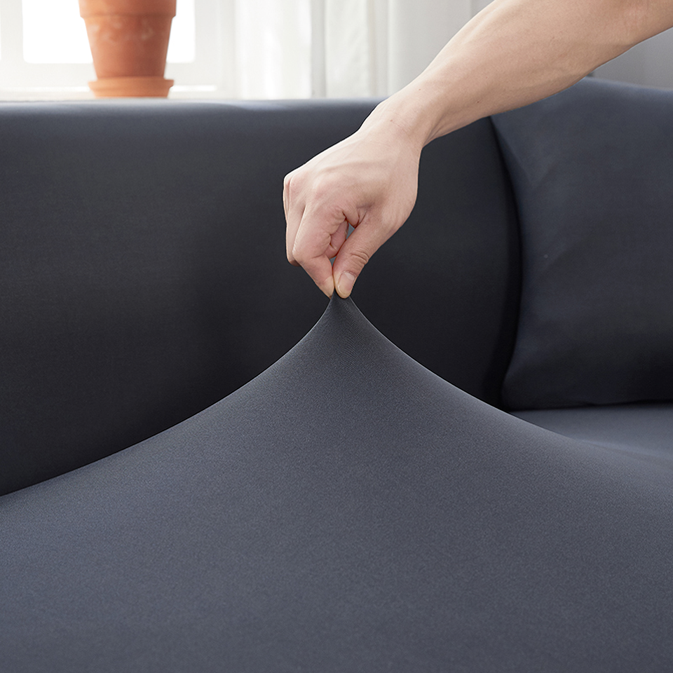 Waterproof Sofa Cover for Living Room - Elastic Solid L Shaped Corner Sofa Cover - Fits 1/2/3/4 Seater Sofa, Couch, Armchair
