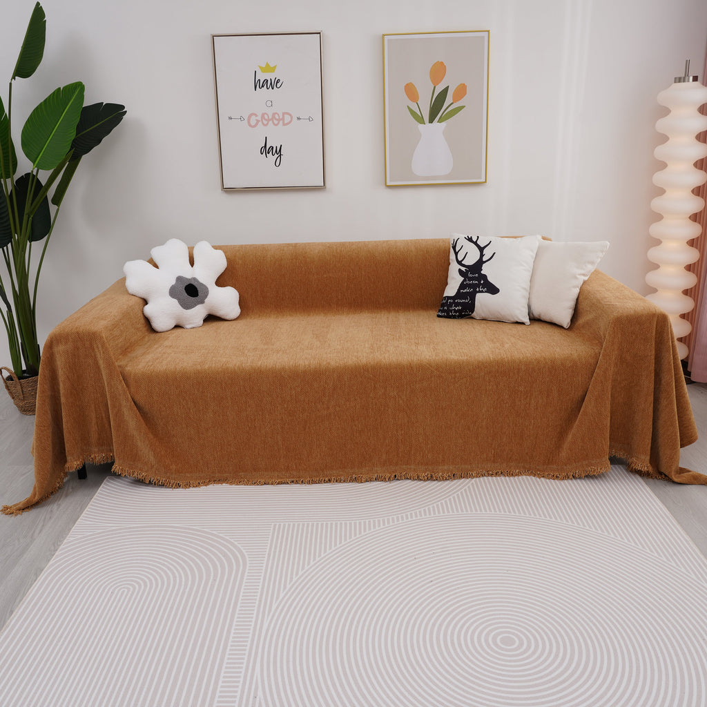 Chenille Herringbone Couch Cover Blanket, Sectional with Washable Covers, Furniture Covers for Sofas