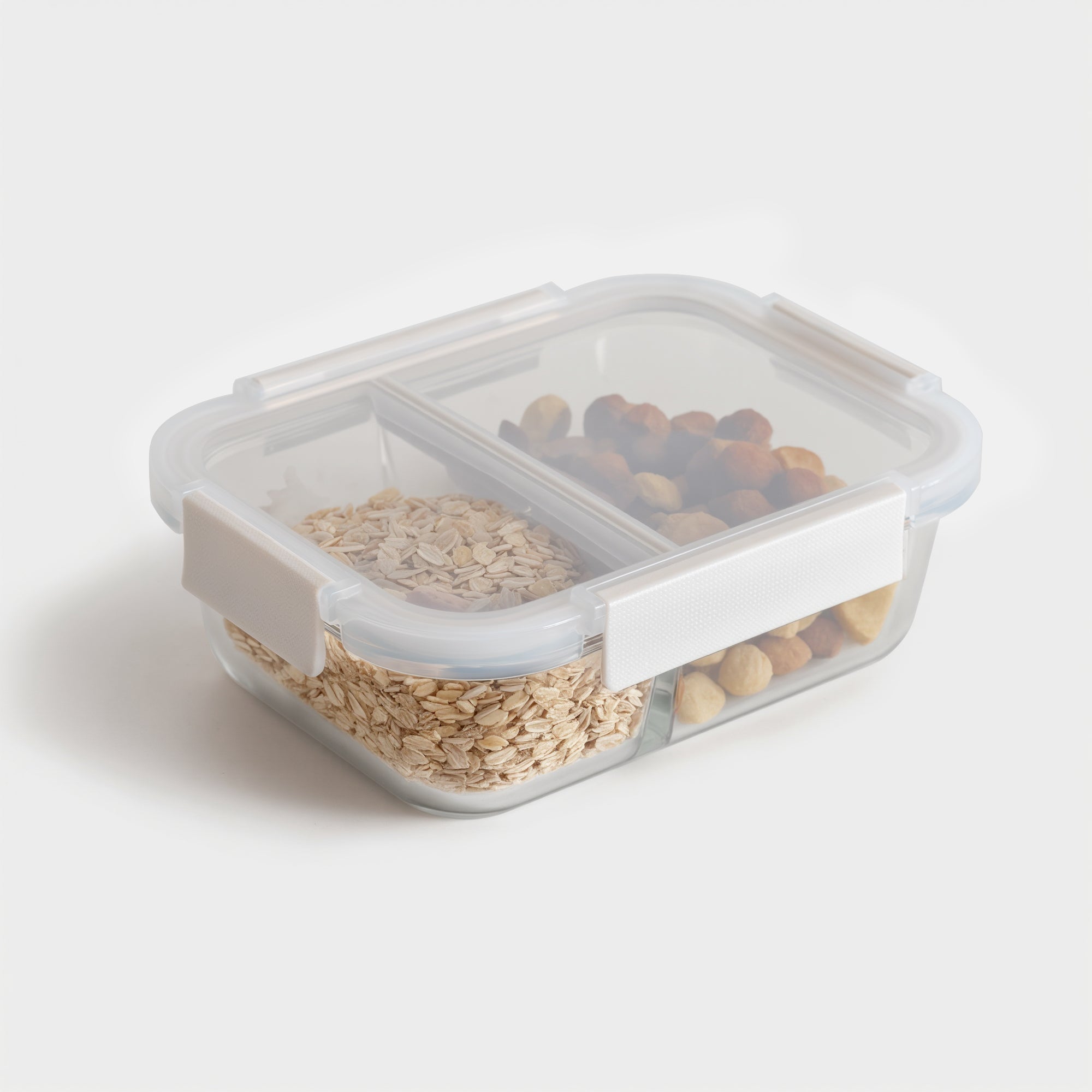 Glass Bento Box - 3 Sections (Vanilla)