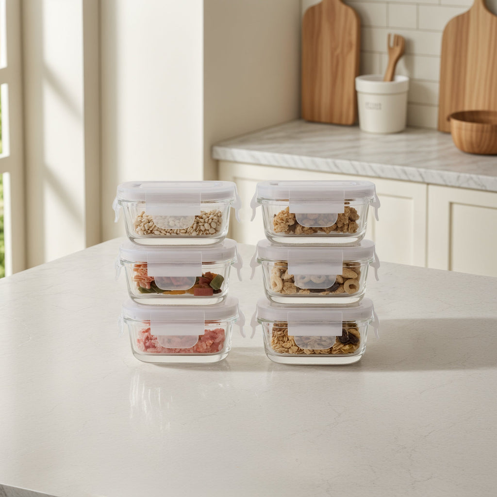 Mini Glass Container Set - Rectangular (Vanilla)
