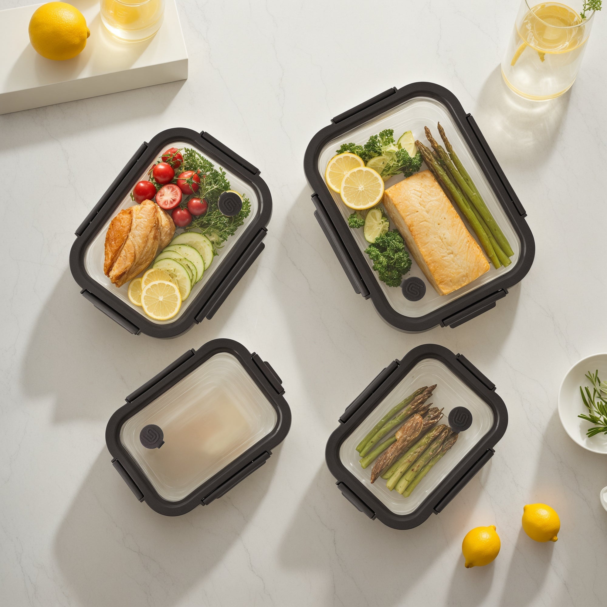Rectangular Glass Container Set