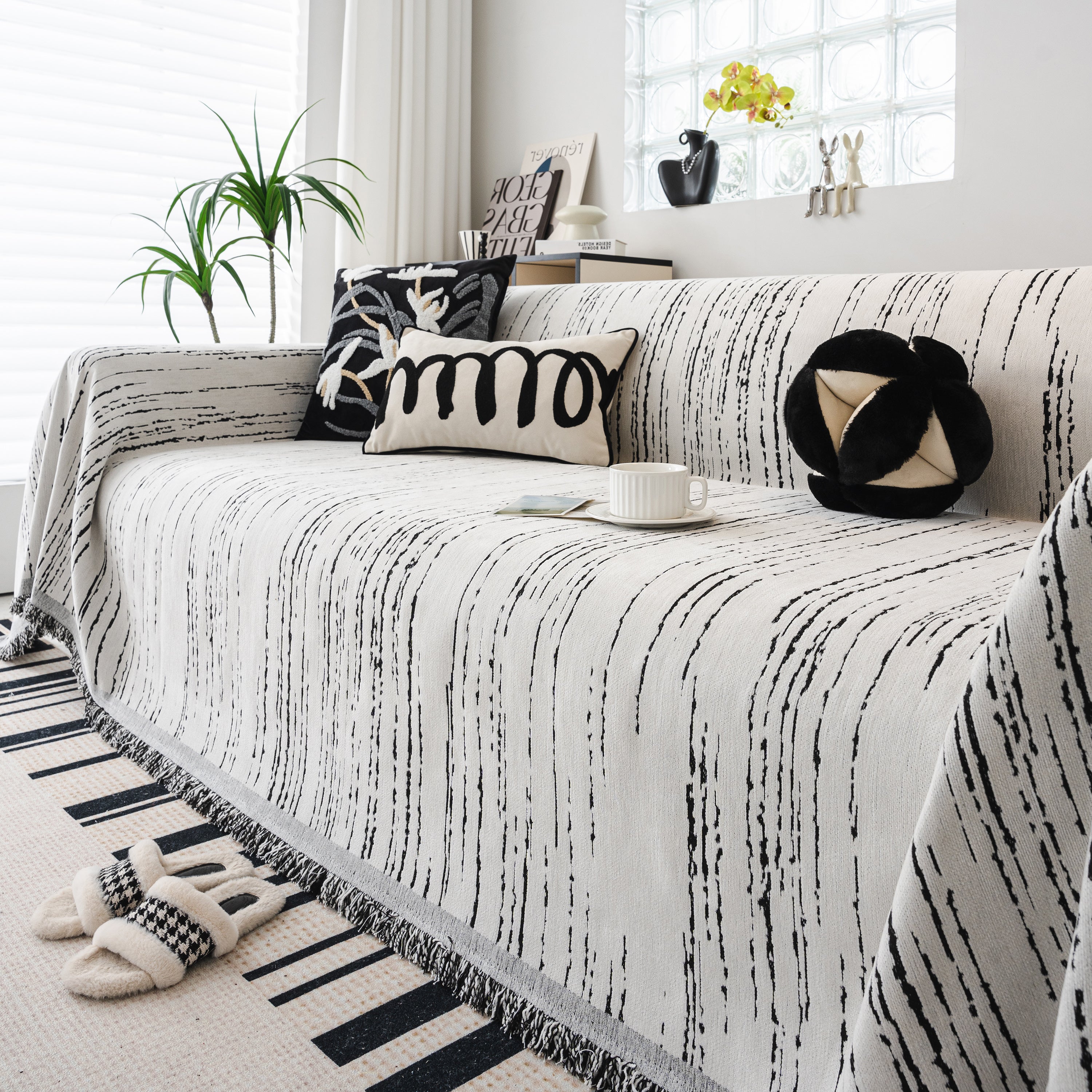 Slip Covers for Sofas, Sofa Throw Cover Soft Chenille Sofa Bed Cover, L Shaped Sectional Couch Covers