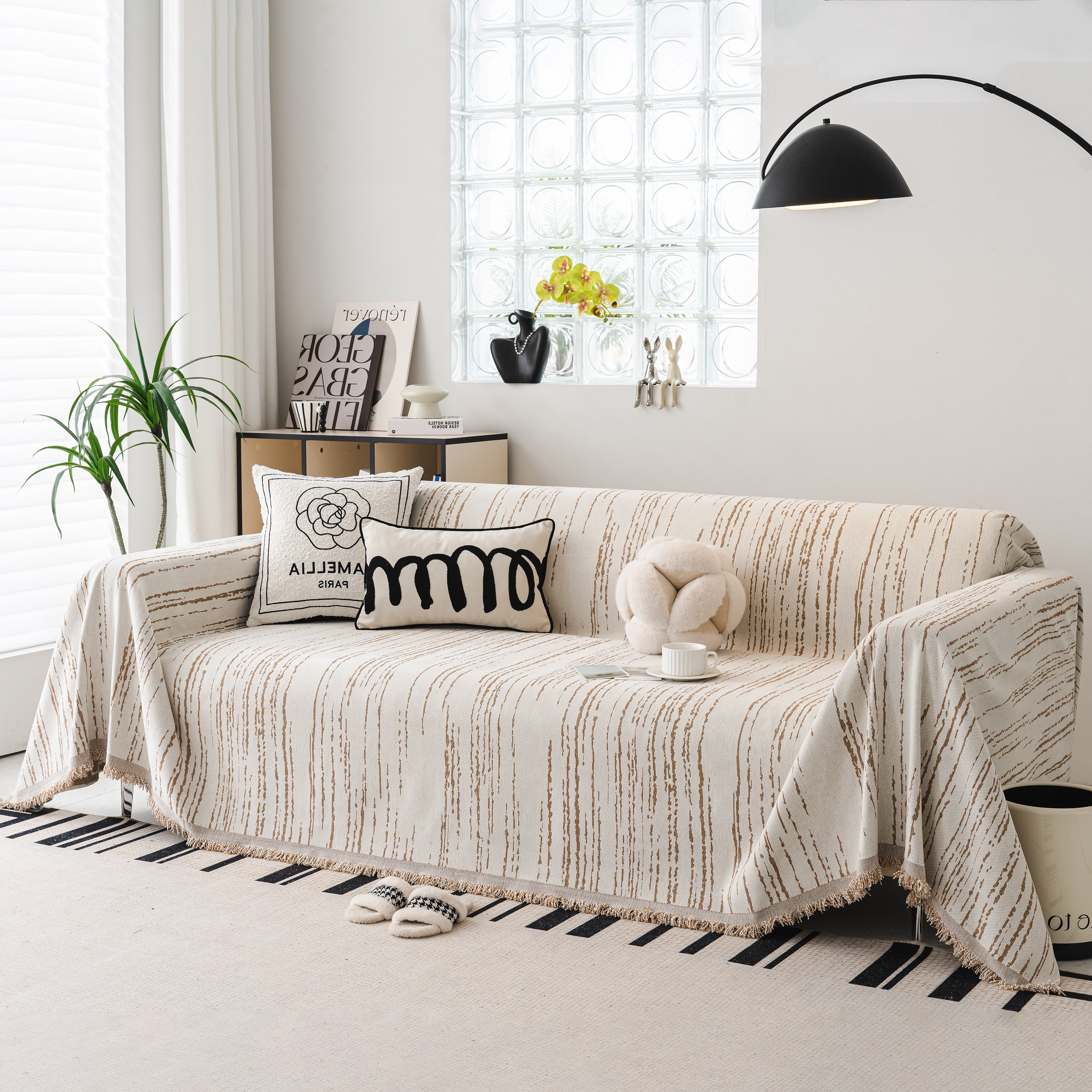 Slip Covers for Sofas, Sofa Throw Cover Soft Chenille Sofa Bed Cover, L Shaped Sectional Couch Covers