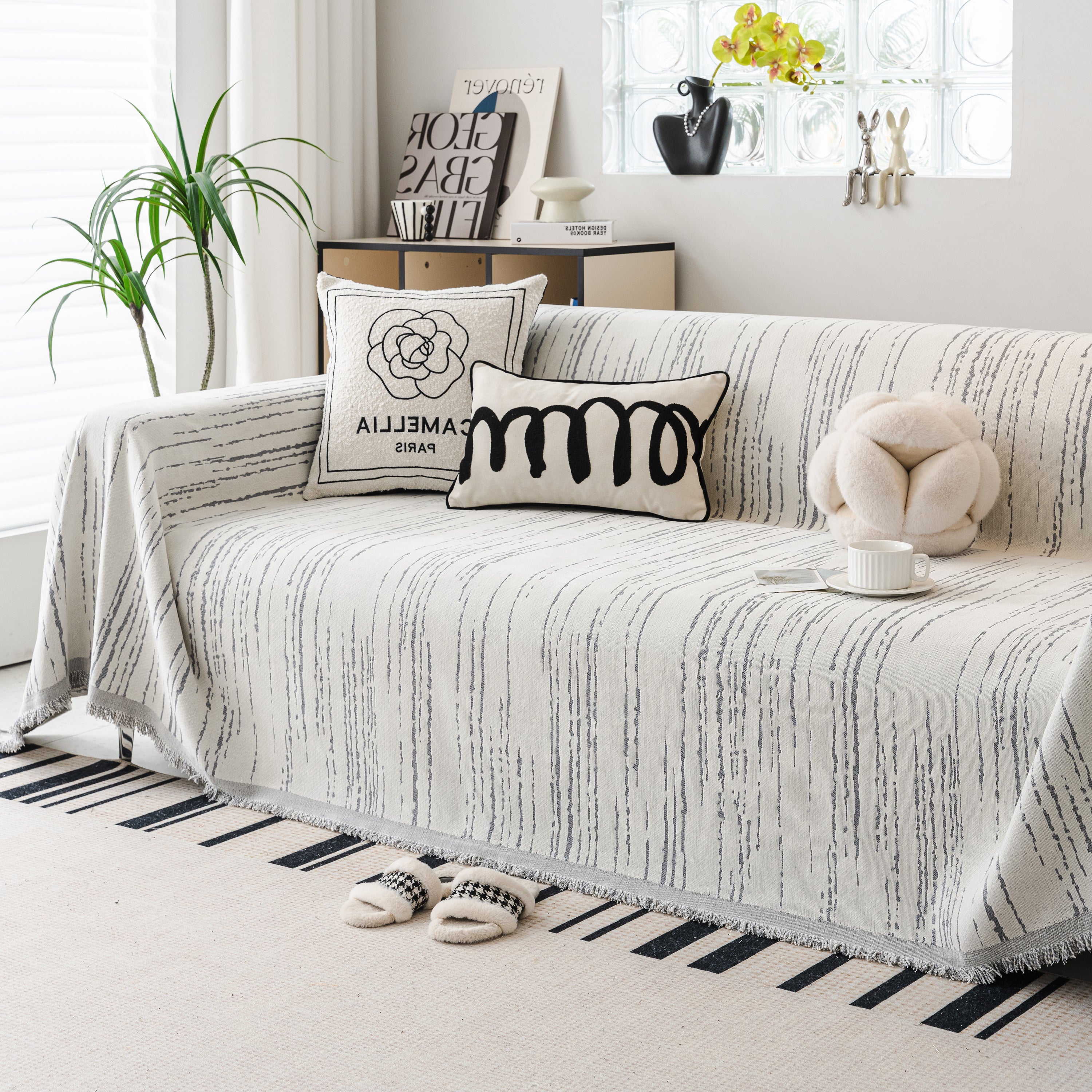 Slip Covers for Sofas, Sofa Throw Cover Soft Chenille Sofa Bed Cover, L Shaped Sectional Couch Covers