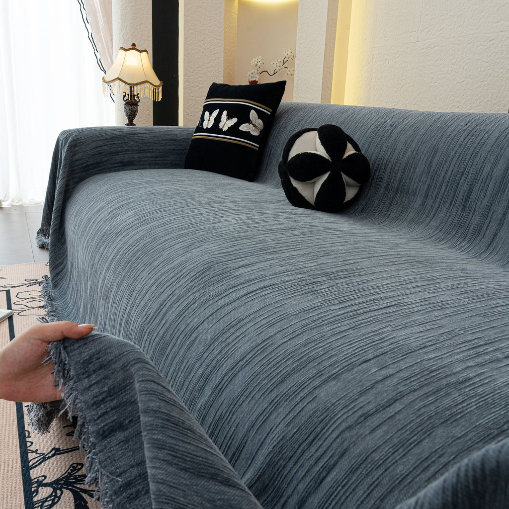 Washable Textured Sofa Cover Throw for Pets, Dogs Furniture Protector with Tassels