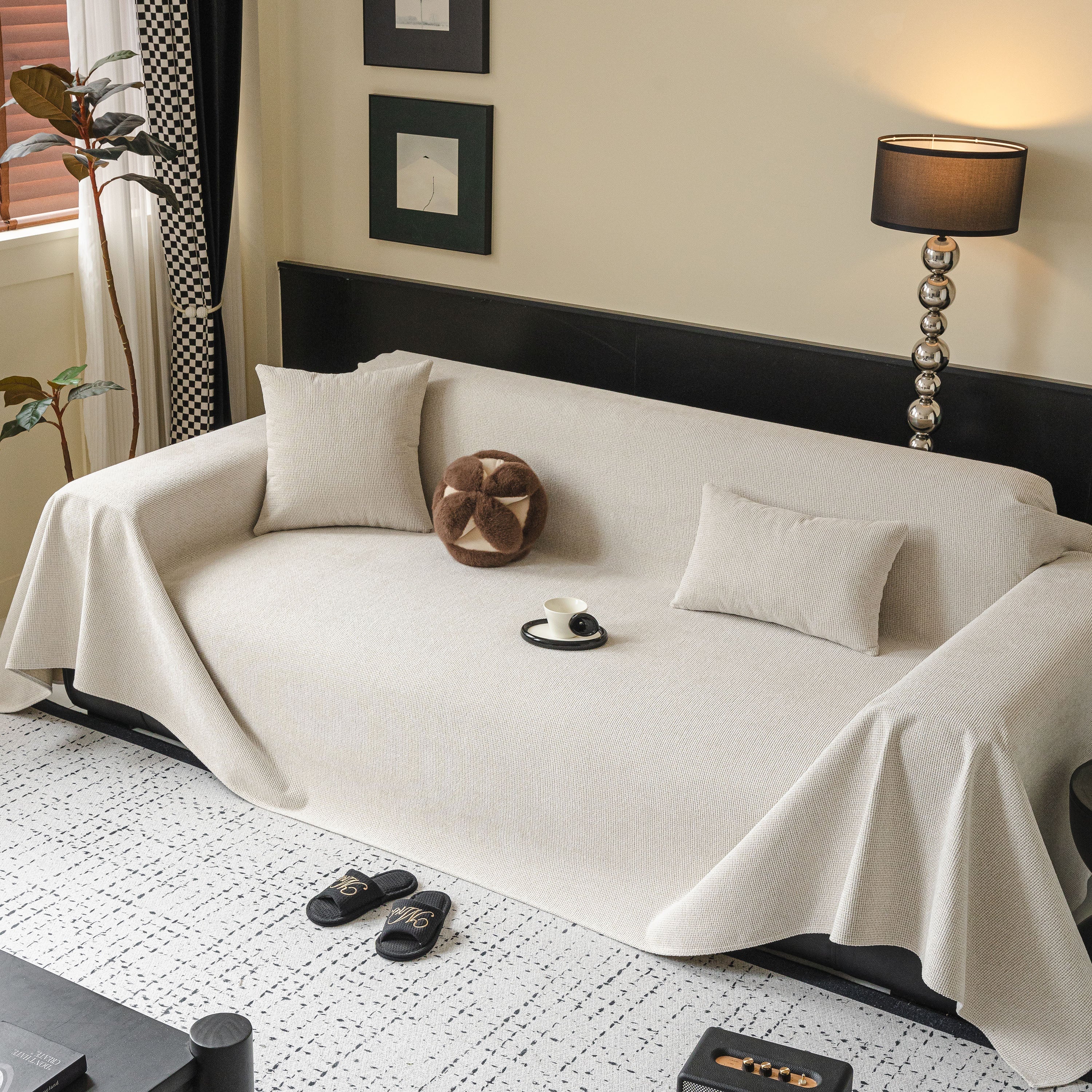 Chenille Sofa Cover Throw, Non-Slip, Water-Resistant, Pet-Friendly Couch Protector