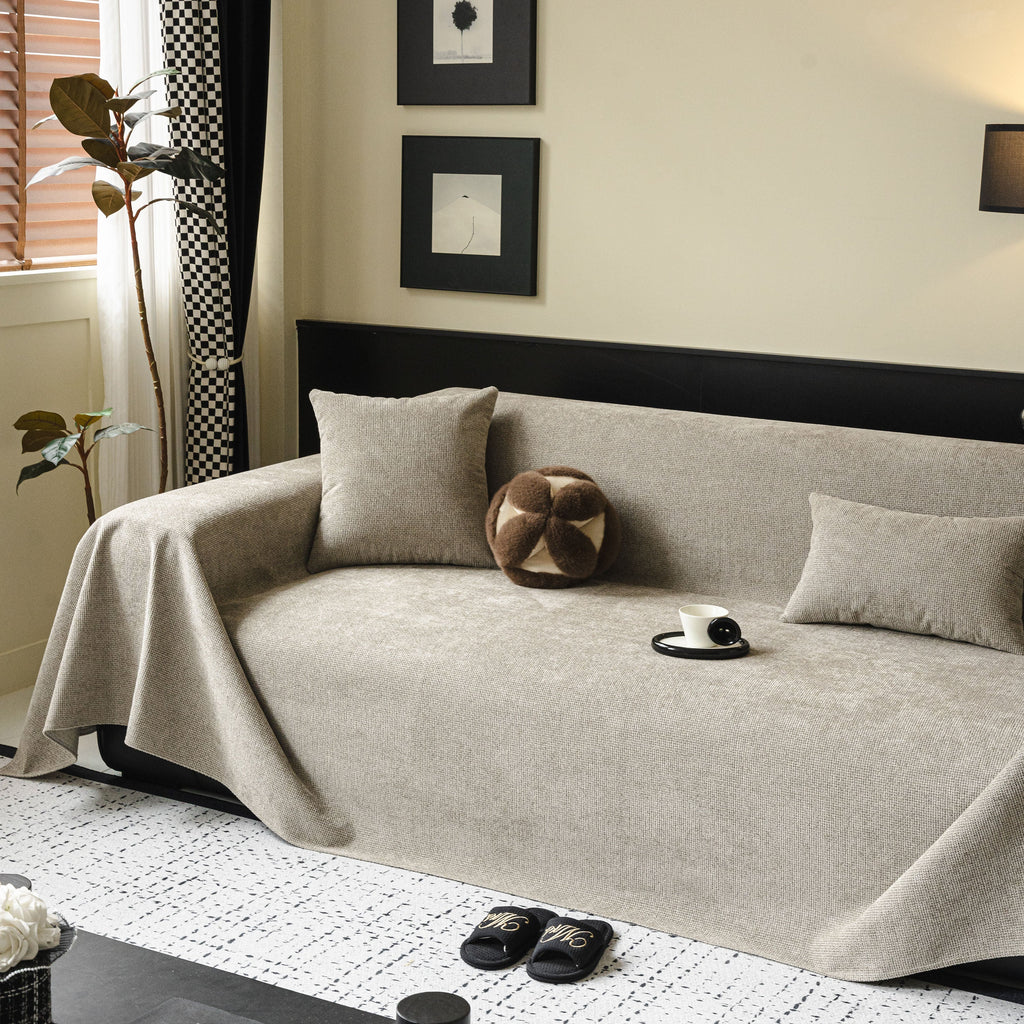Chenille Sofa Cover Throw, Non-Slip, Water-Resistant, Pet-Friendly Couch Protector