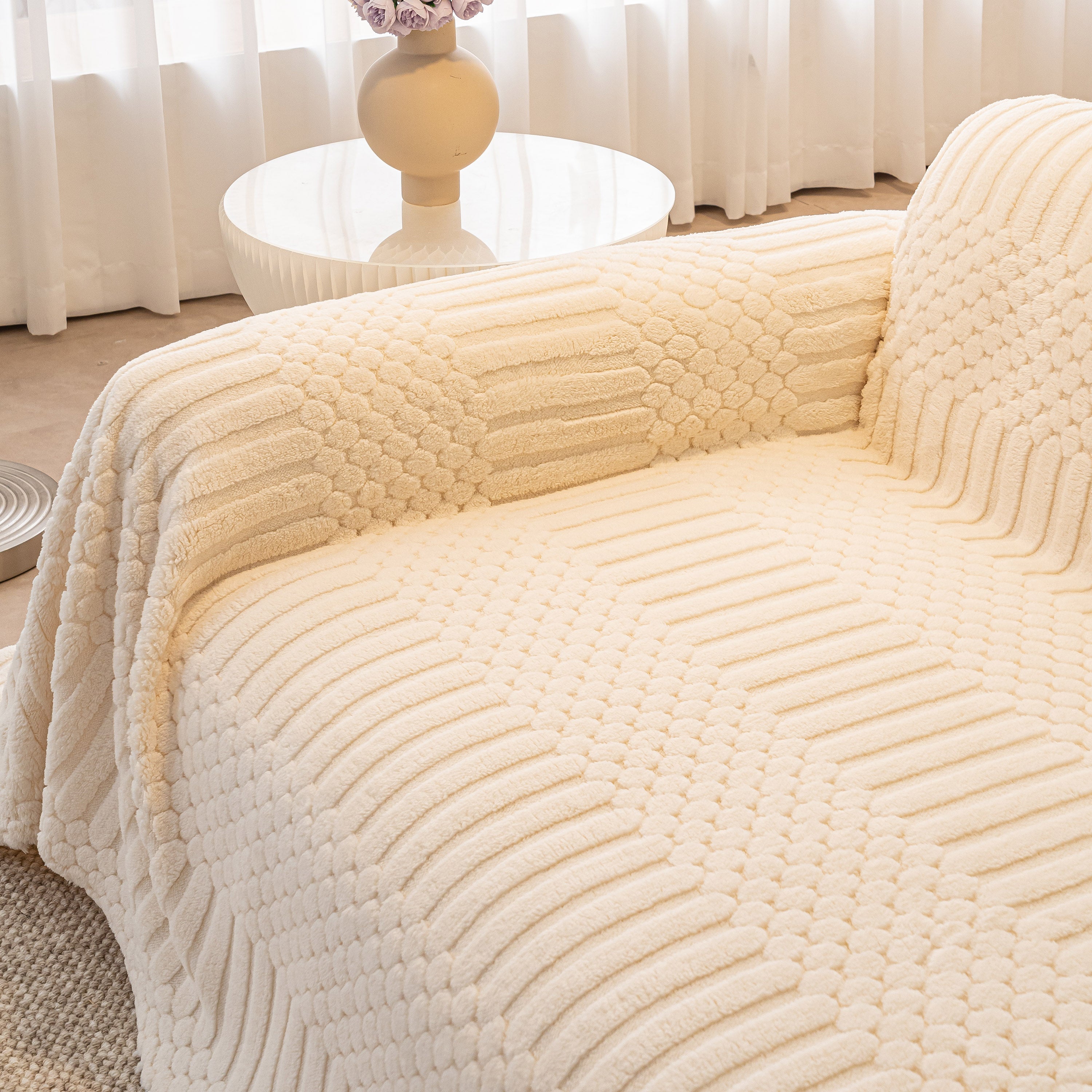 Boho 3D Geometric Throw Blanket for Couch, Luxurious Velvety Plush Fleece Sofa Cover