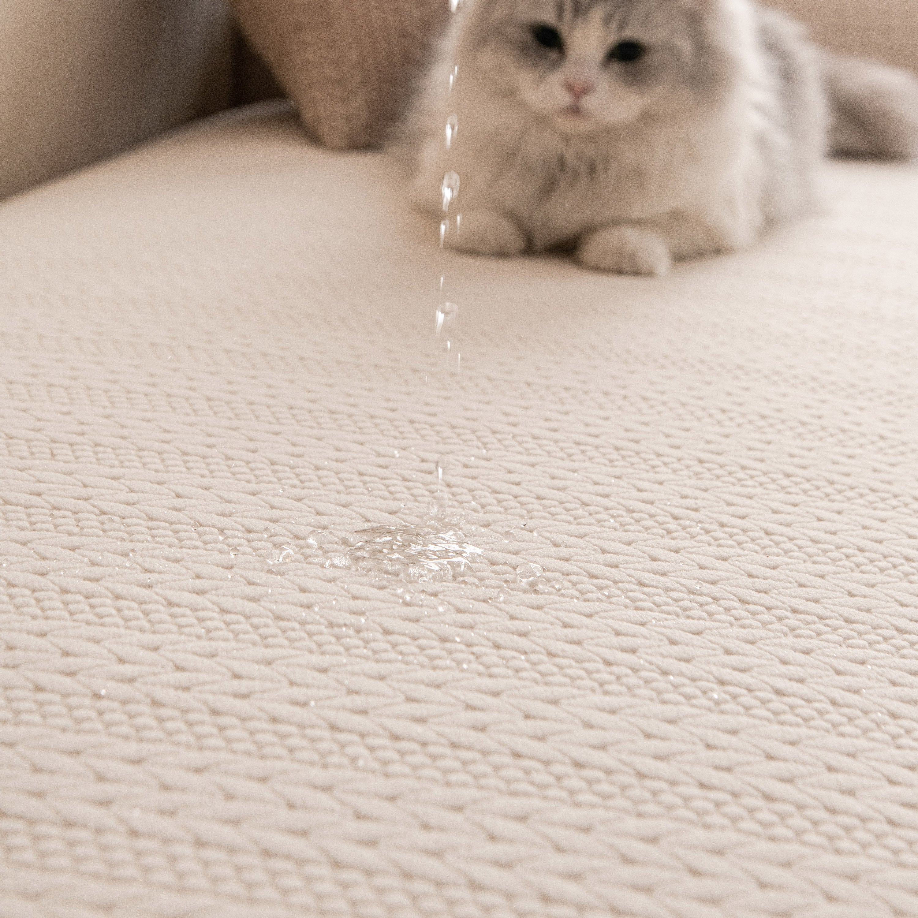 High Stretch Wheat Ear Embossed Textured Couch Slipcover, Water Repellent Sofa Cover