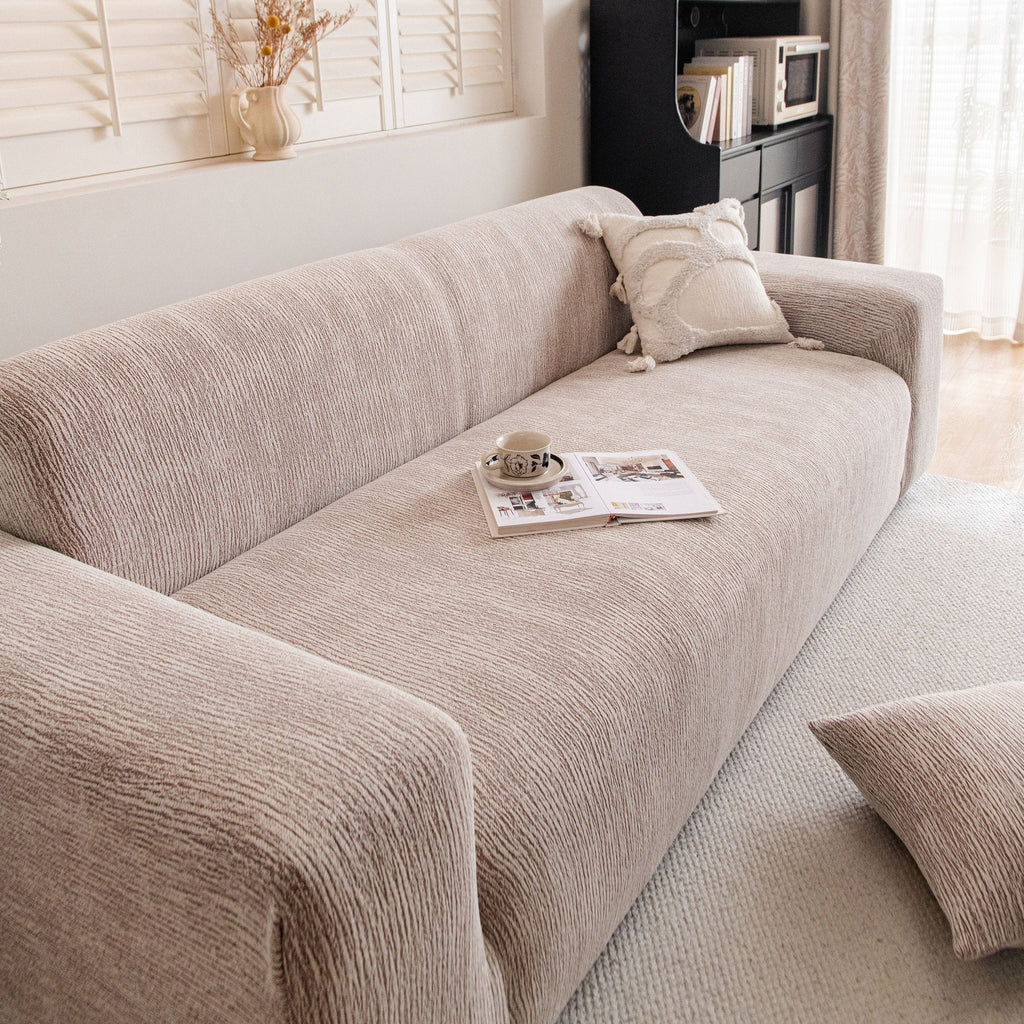 Spandex Jacquard Sofa Cover, High Stretch Crinkle Textured Couch Slipcover KAS Washable