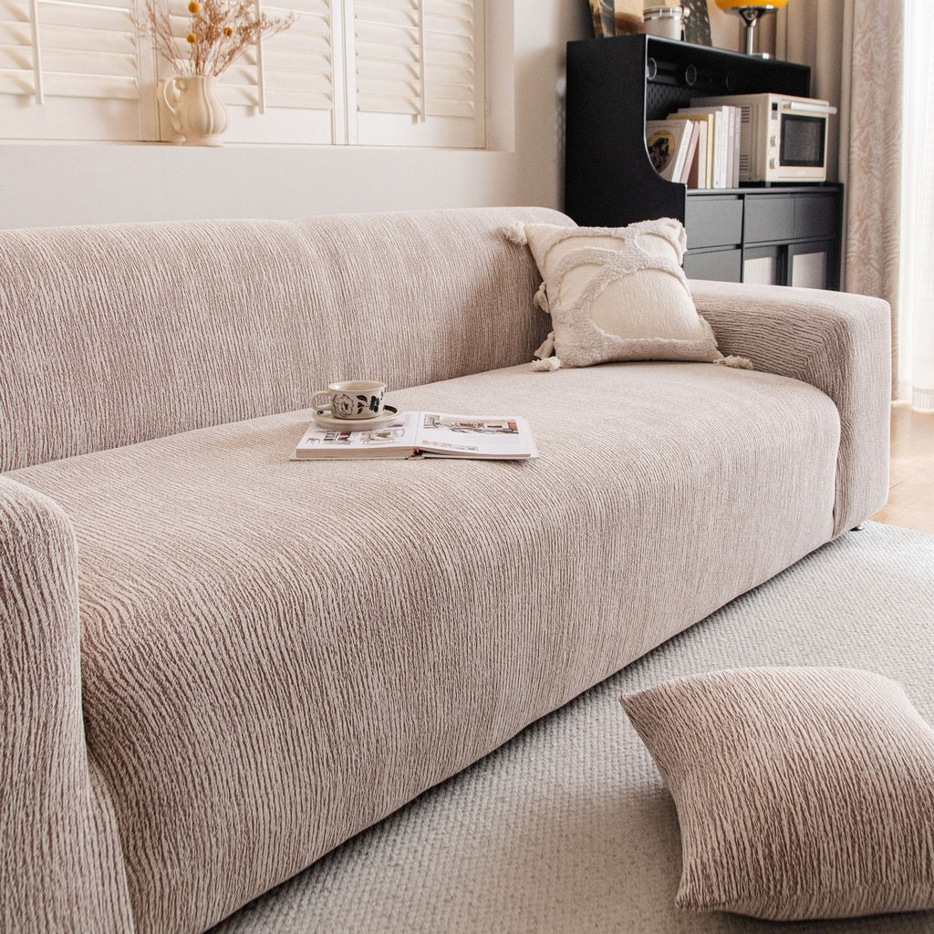 Spandex Jacquard Sofa Cover, High Stretch Crinkle Textured Couch Slipcover KAS Washable