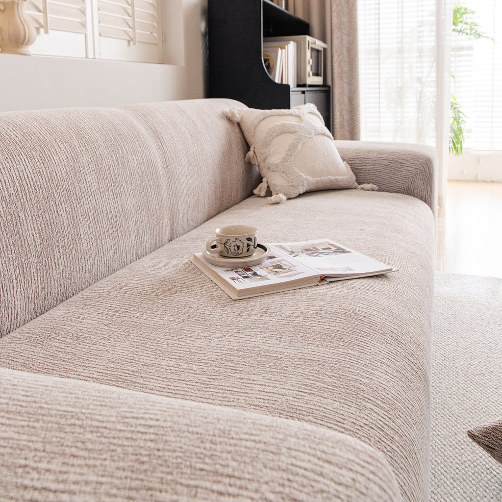 Spandex Jacquard Sofa Cover, High Stretch Crinkle Textured Couch Slipcover KAS Washable