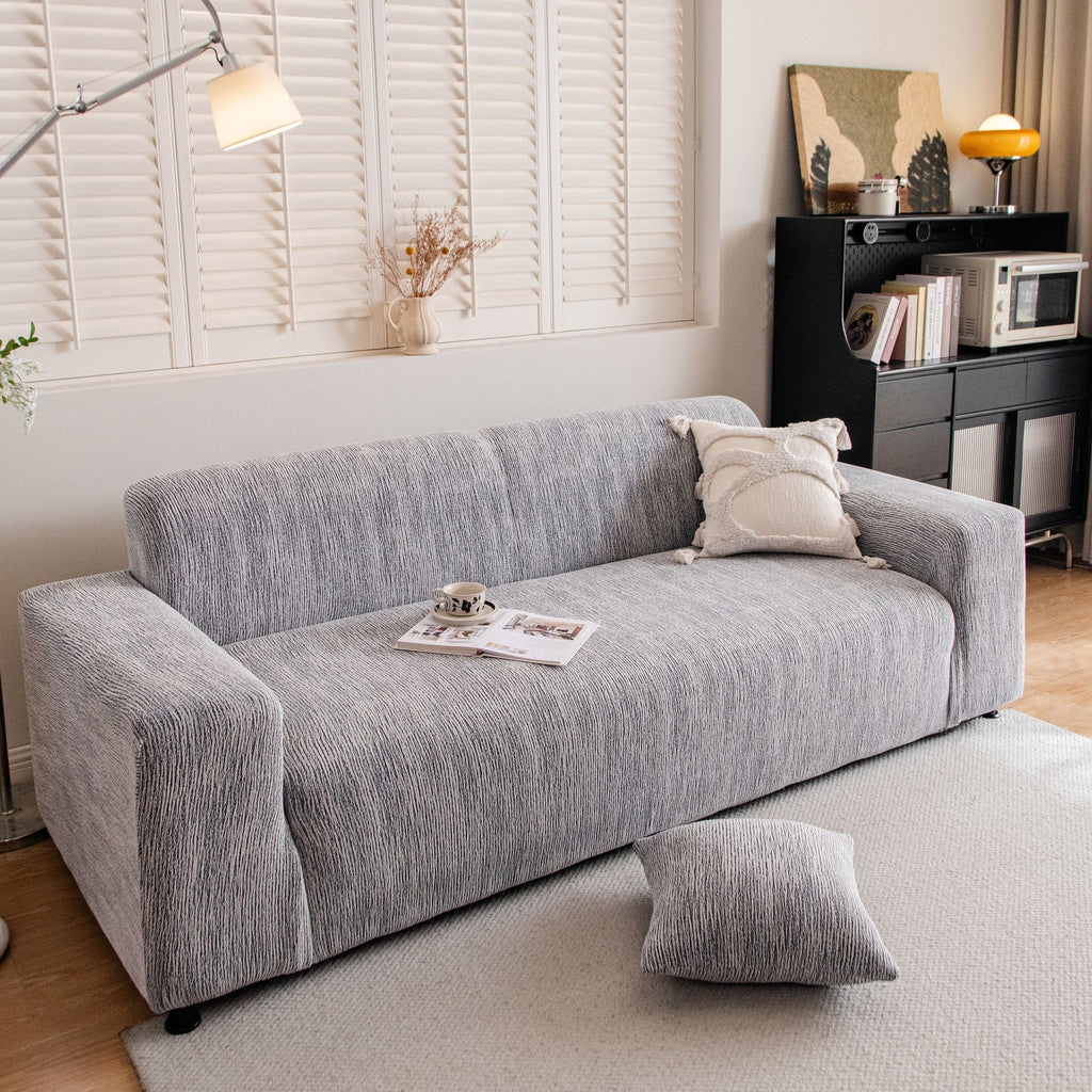 Spandex Jacquard Sofa Cover, High Stretch Crinkle Textured Couch Slipcover KAS Washable