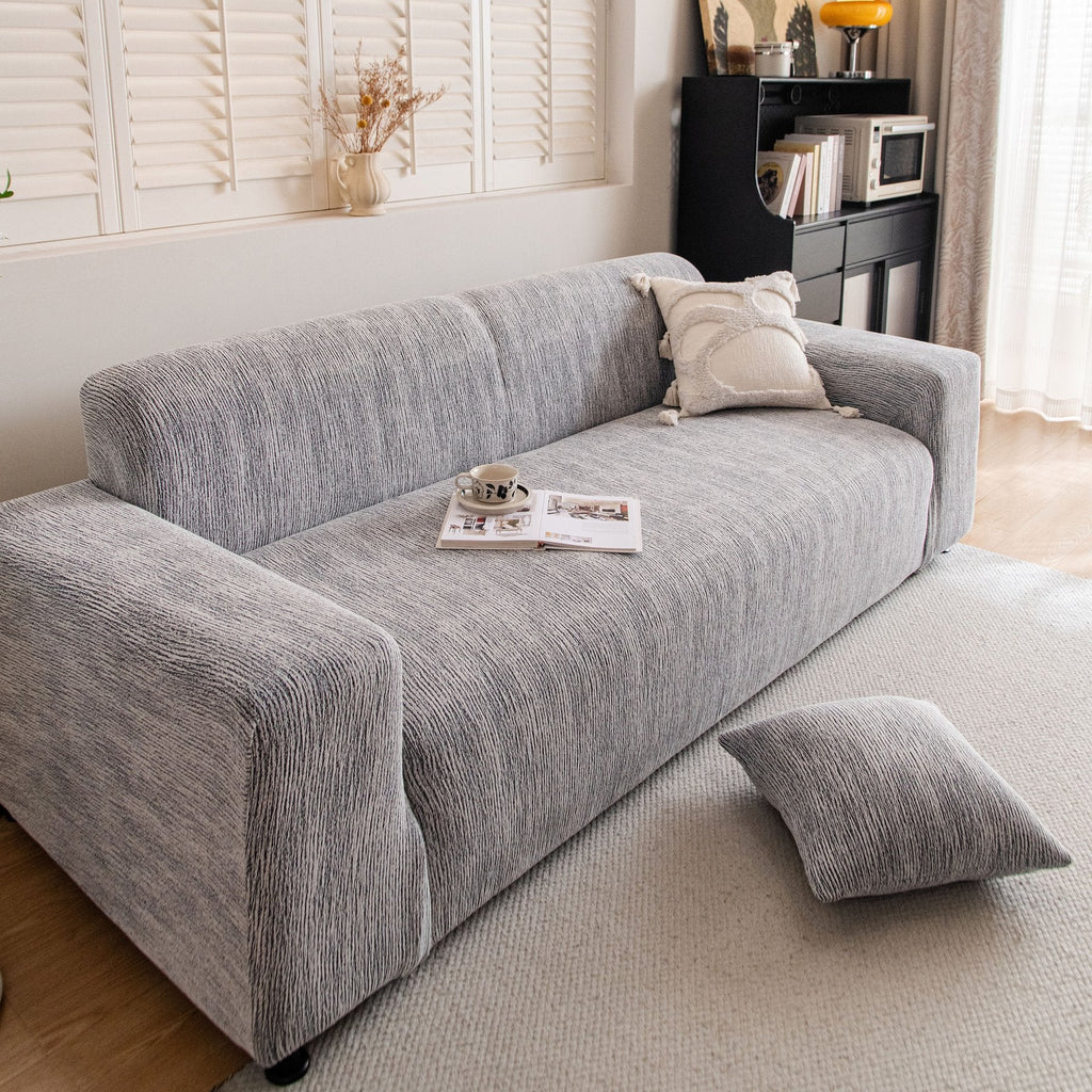 Spandex Jacquard Sofa Cover, High Stretch Crinkle Textured Couch Slipcover KAS Washable