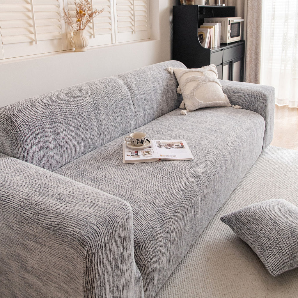 Spandex Jacquard Sofa Cover, High Stretch Crinkle Textured Couch Slipcover KAS Washable