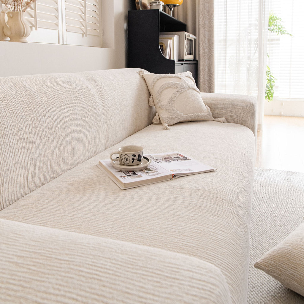 Spandex Jacquard Sofa Cover, High Stretch Crinkle Textured Couch Slipcover KAS Washable